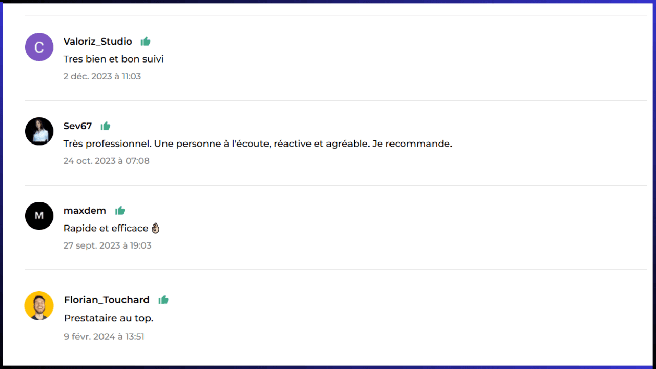 Capture d'avis clients